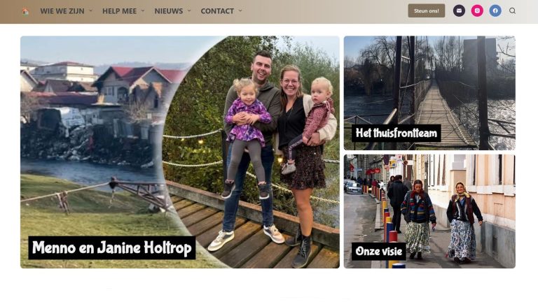 Screenshot van website van Menno en Janine Holtrop