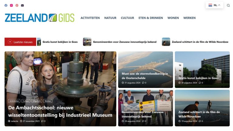Screenshot schermafbeelding van website ZeelandGids